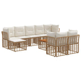 vidaXL Outdoor Sofa Set Black and Dark Grey Polyester