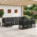 vidaXL Buiten bank set Zwart en Donker Grijs Polyester