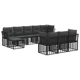 vidaXL Buiten bank set Zwart en Donker Grijs Polyester