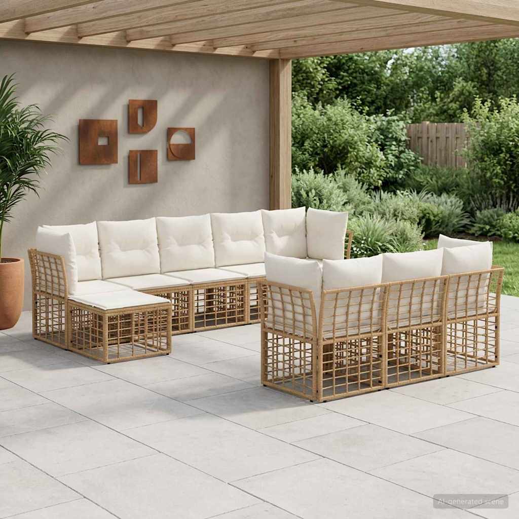 vidaXL Buiten bank set Zwart en Donker Grijs Polyester