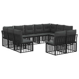 vidaXL Buiten bank set Zwart en Donker Grijs Polyester