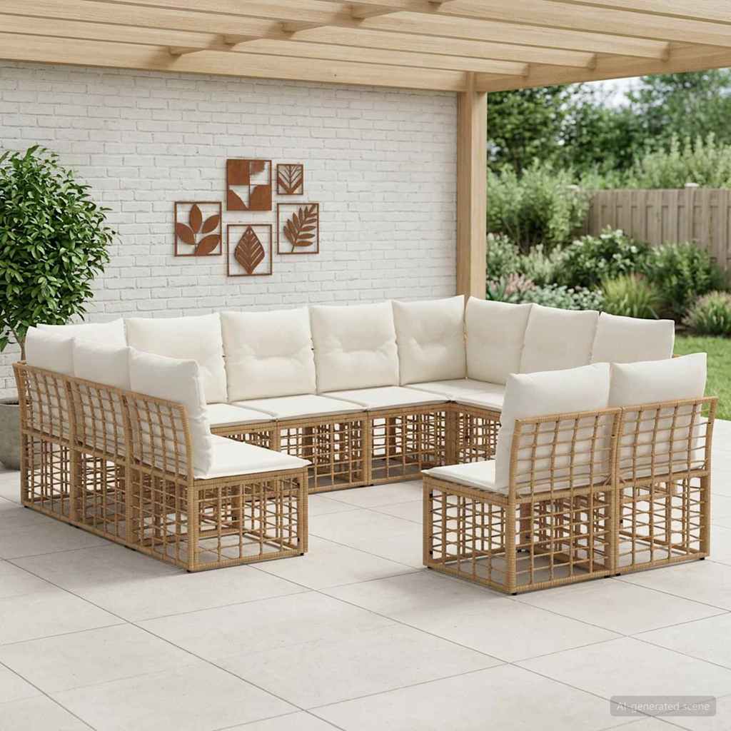 vidaXL Buiten bank set Zwart en Donker Grijs Polyester