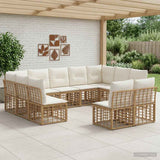 vidaXL Buiten bank set Zwart en Donker Grijs Polyester