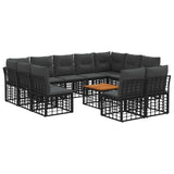 vidaXL Buiten bank set Zwart en Donker Grijs Polyester