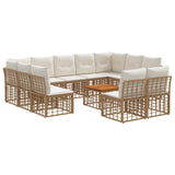 vidaXL Buiten bank set Zwart en Donker Grijs Polyester