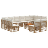 vidaXL Outdoor Sofa Set Black and Dark Grey Polyester