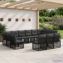 vidaXL Buiten bank set Zwart en Donker Grijs Polyester