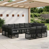 vidaXL Buiten bank set Zwart en Donker Grijs Polyester