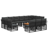 vidaXL Buiten bank set Zwart en Donker Grijs Polyester