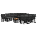 vidaXL Outdoor Sofa Set Black and Dark Grey Polyester