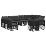 vidaXL Buiten bank set Zwart en Donker Grijs Polyester