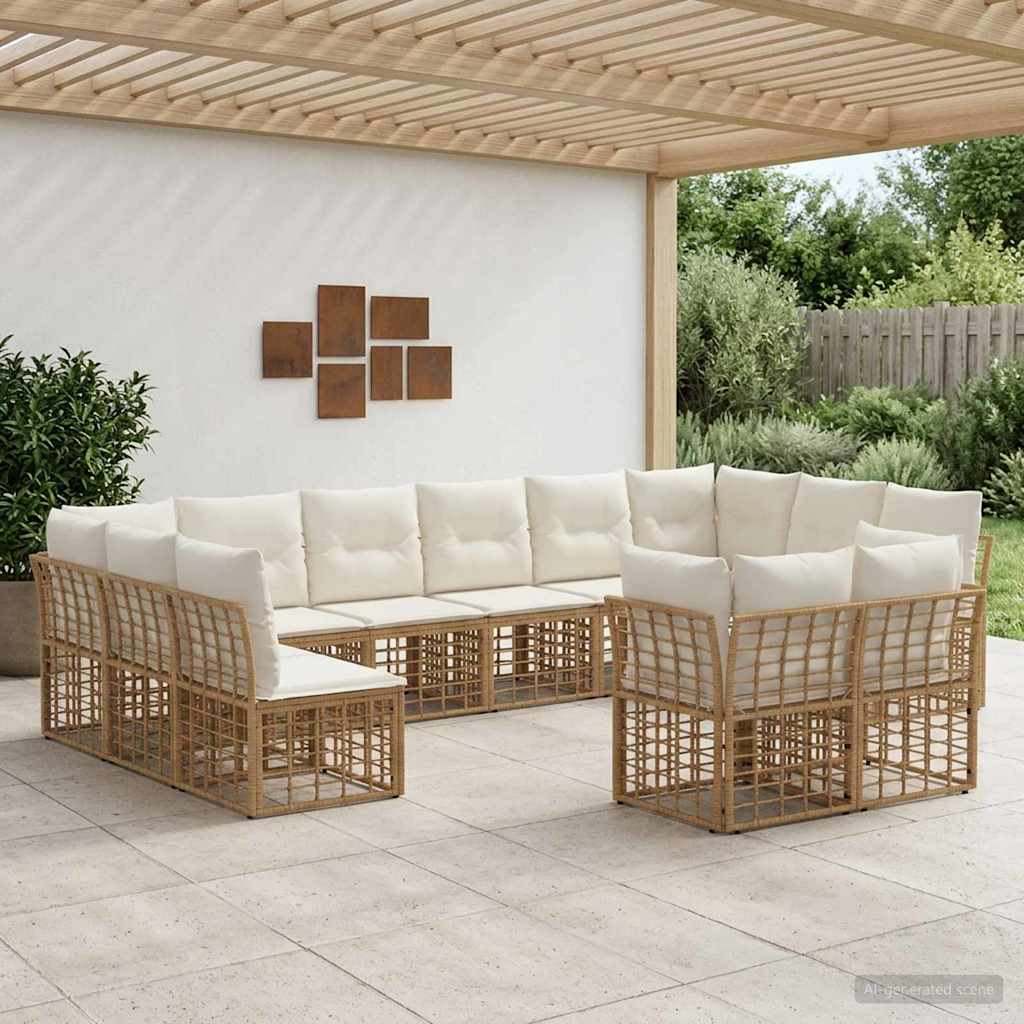 vidaXL Buiten bank set Zwart en Donker Grijs Polyester