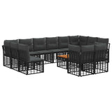 vidaXL Buiten bank set Zwart en Donker Grijs Polyester