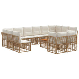 vidaXL Buiten bank set Zwart en Donker Grijs Polyester