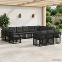 vidaXL Buiten bank set Zwart en Donker Grijs Polyester