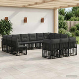 vidaXL Buiten bank set Zwart en Donker Grijs Polyester