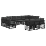 vidaXL Buiten bank set Zwart en Donker Grijs Polyester