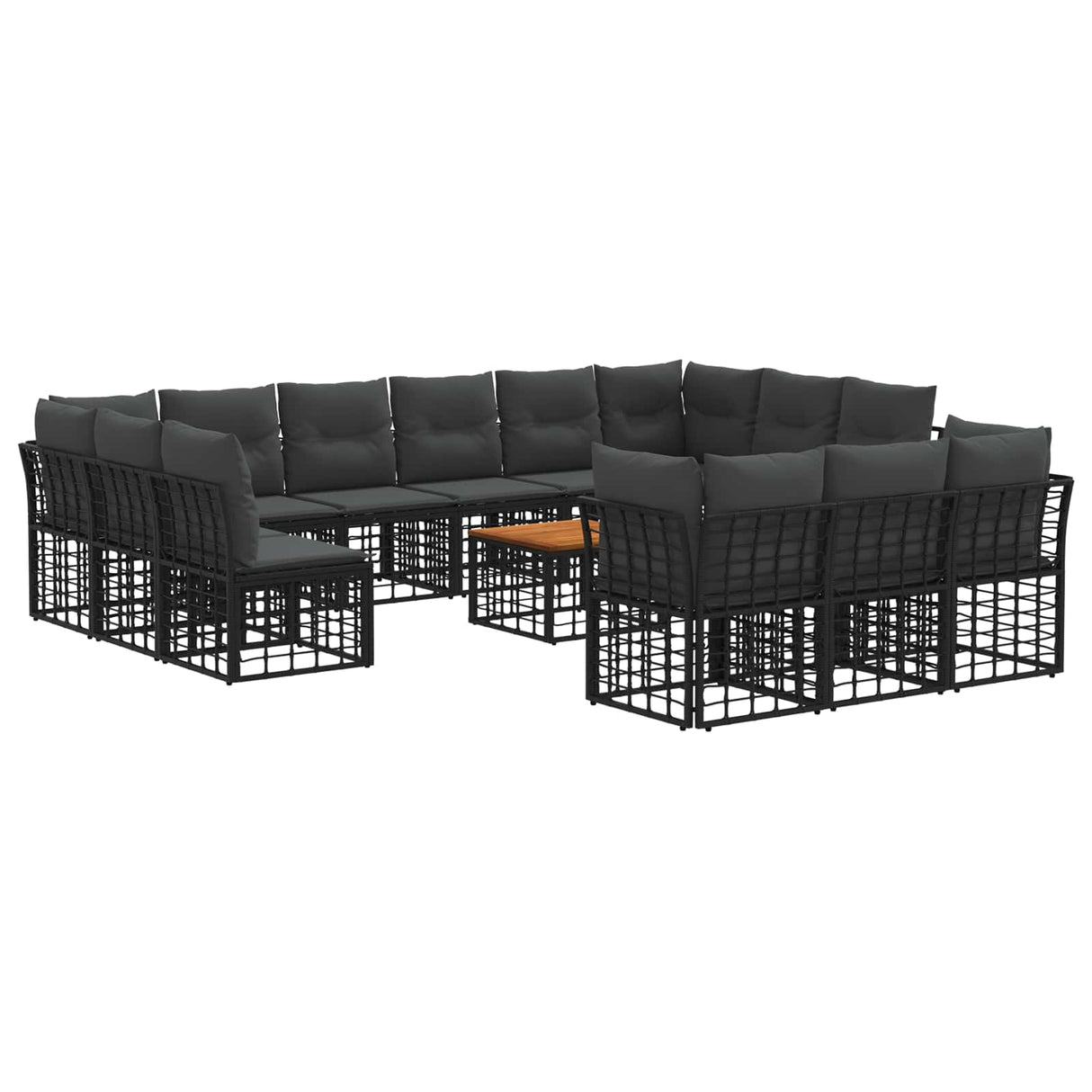 vidaXL Buiten bank set Zwart en Donker Grijs Polyester