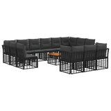 vidaXL Buiten bank set Zwart en Donker Grijs Polyester