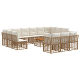 vidaXL Buiten bank set Zwart en Donker Grijs Polyester