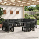 vidaXL Buiten bank set Zwart en Donker Grijs Polyester