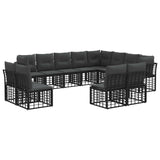 vidaXL Buiten bank set Zwart en Donker Grijs Polyester
