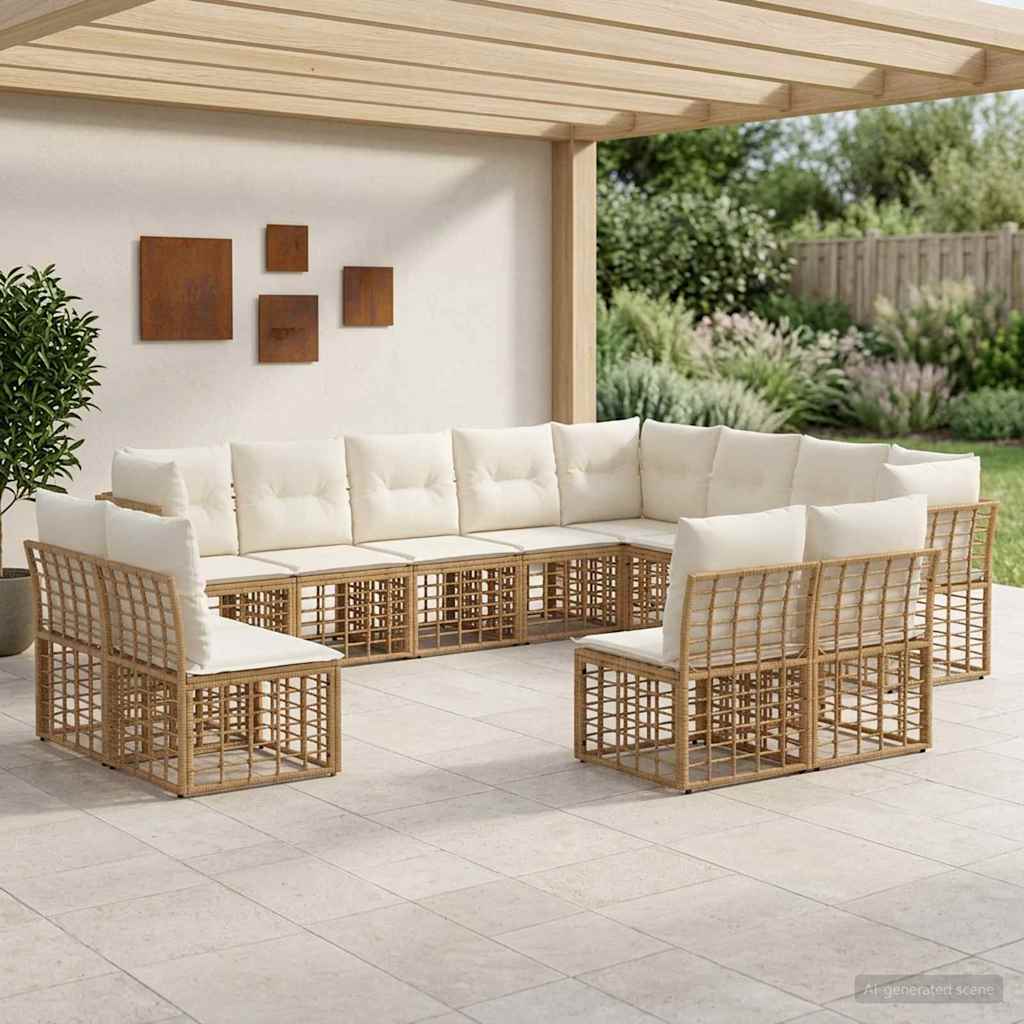vidaXL Buiten bank set Zwart en Donker Grijs Polyester