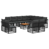 vidaXL Buiten bank set Zwart en Donker Grijs Polyester