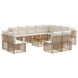 vidaXL Buiten bank set Zwart en Donker Grijs Polyester