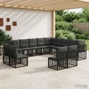 vidaXL Buiten bank set Zwart en Donker Grijs Polyester