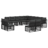 vidaXL Buiten bank set Zwart en Donker Grijs Polyester