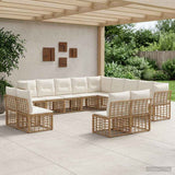 vidaXL Buiten bank set Zwart en Donker Grijs Polyester