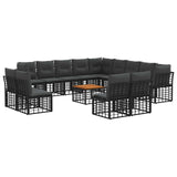 vidaXL Buiten bank set Zwart en Donker Grijs Polyester