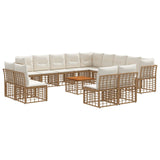 vidaXL Buiten bank set Zwart en Donker Grijs Polyester