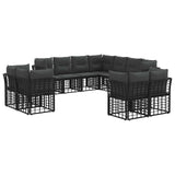 vidaXL Outdoor Sofa Set Black and Dark Grey Polyester