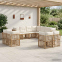 vidaXL Outdoor Sofa Set Black and Dark Grey Polyester