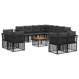 vidaXL Outdoor Sofa Set Black and Dark Grey Polyester