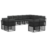 vidaXL Outdoor Sofa Set Black and Dark Grey Polyester