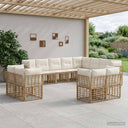 vidaXL Outdoor Sofa Set Black and Dark Grey Polyester