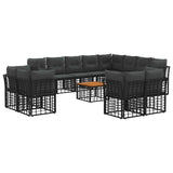 vidaXL Outdoor Sofa Set Black and Dark Grey Polyester