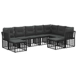 vidaXL Buiten bank set Zwart en Donker Grijs Polyester