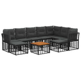 vidaXL Buiten bank set Zwart en Donker Grijs Polyester