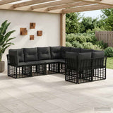 vidaXL Outdoor Lounge Set 8 pcs Black and Dark Grey Polyester
