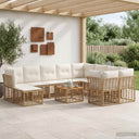 vidaXL Buiten bank set 11 st Zwart en Donker Grijs poly rattan