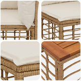 vidaXL Buiten bank set 11 st Zwart en Donker Grijs poly rattan