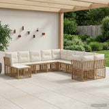 vidaXL Outdoor Sofa Set 11 pcs Black and Dark Grey Polyester