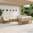 vidaXL Outdoor Sofa Set 12 pcs Black and Dark Grey Polyester