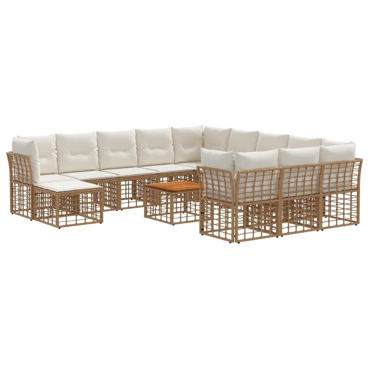 vidaXL Outdoor Sofa Set 12 pcs Black and Dark Grey Polyester