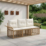 vidaXL Outdoor Sofa Set 3 pcs Black and Dark Grey Polyester