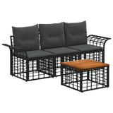 vidaXL Outdoor Sofa Set 3 pcs Black and Dark Grey Polyester